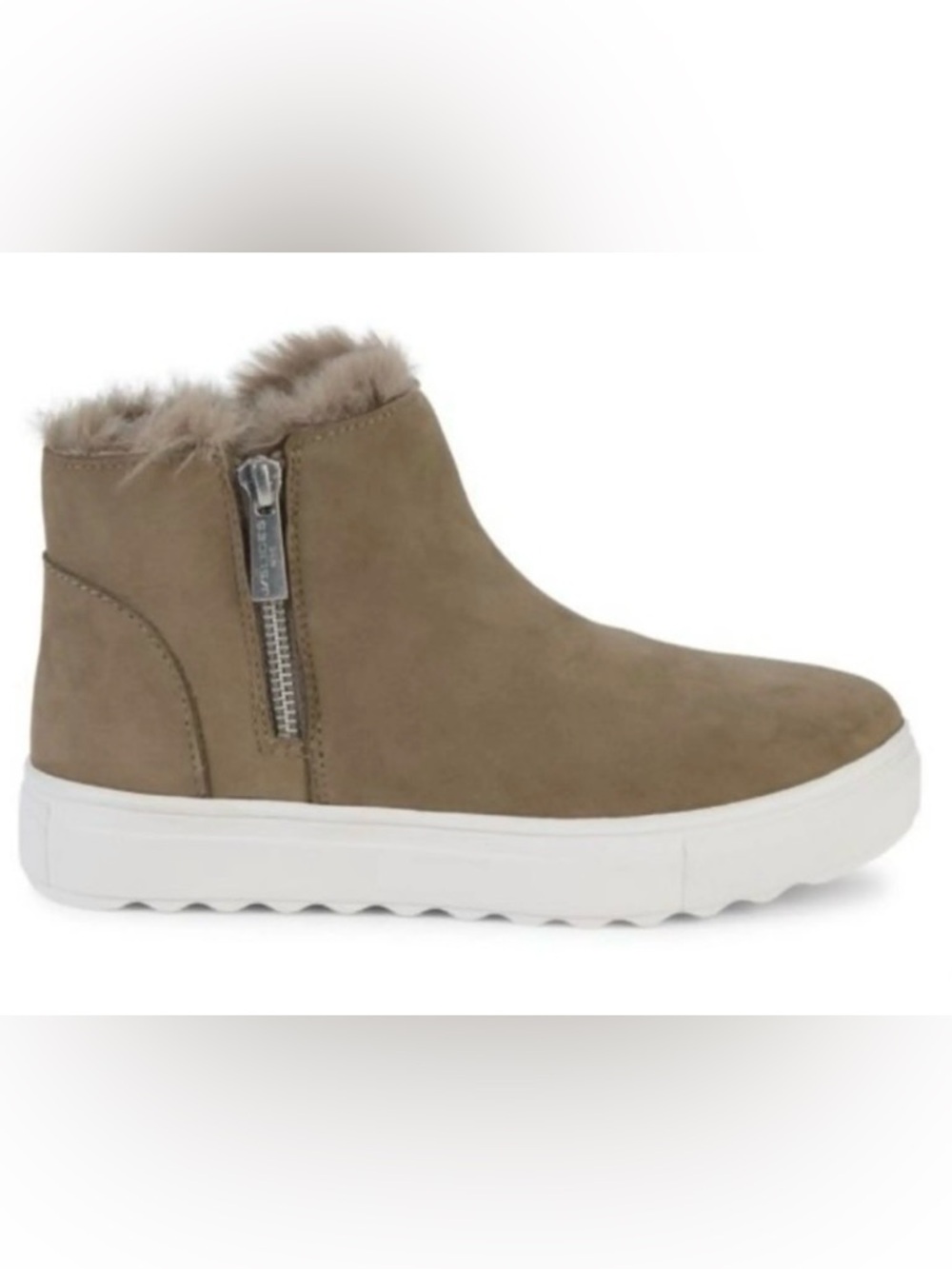 Anthropologie J/SLIDES Poppy Suede Booties 8 Tan Faux Fur Leather Ankle Boots